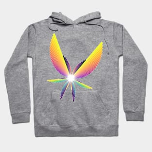 Dusk Angel Seraphim | Flying Six Wing Bar Chart White Hoodie